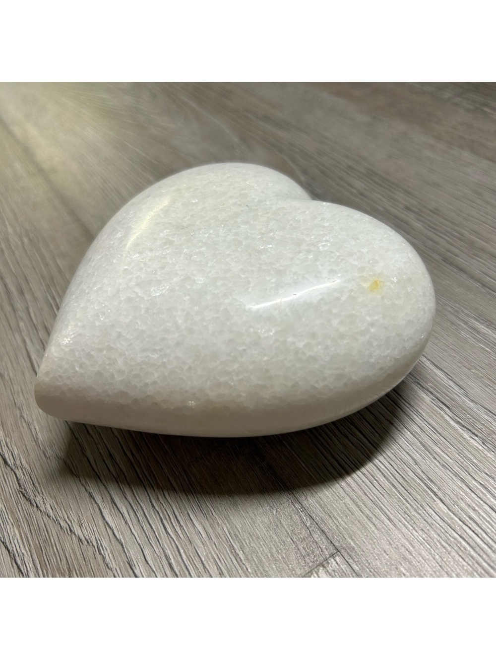 Solid Polished Stone Large White Heart